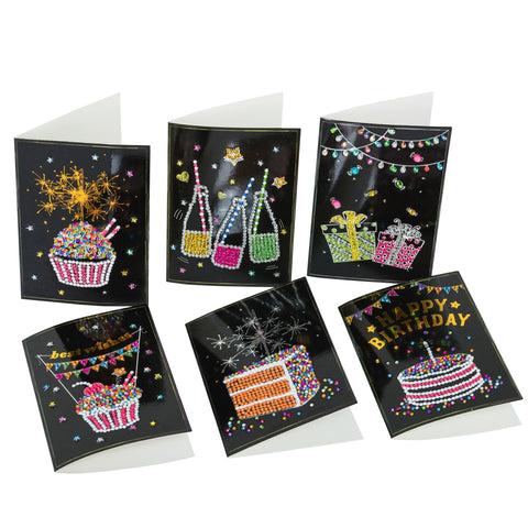 Set of 6 "Celebrations" Crystal Card Kits, 10 x 15cm each