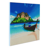 CAK-A95: Tropical Beach Boat Framed Crystal Art Kit, 40 x 50cm