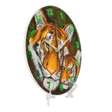 CLK-S3: "Mother Tiger & Cub" Crystal Clock Kit - 30cm