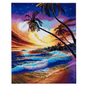 CAK-A47: "Tropical Beach" Framed Crystal Art Kit, 40 x 50cm