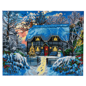 CAK-A51: "Yuletide Cottage" Framed Crystal Art Kit, 40 x 50cm