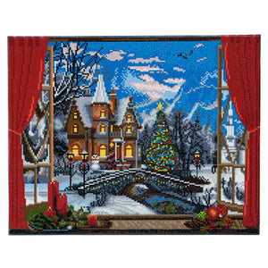 CAK-A52: "Christmas Mountain View" Framed Crystal Art Kit, 40 x 50cm