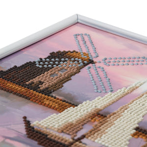 CAM-25: "Boat Windmill" Crystal Art Picture Frame Kit, 21 x 25cm