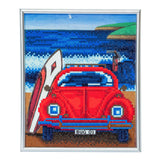 CAM-18: "Beetle on the Beach" Crystal Art Picture Frame Kit, 21 x 25cm