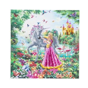 CAK-AC1: "The Princess & The Unicorn " Framed Crystal Art Kit 30 x 30cm (Medium)