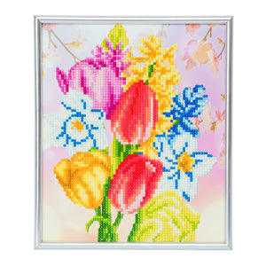 CAM-9: "Beautiful Bouquet" Crystal Art Picture Frame Kit, 21 x 25cm