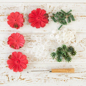 Flower Making Kit - Begonias - Crimson