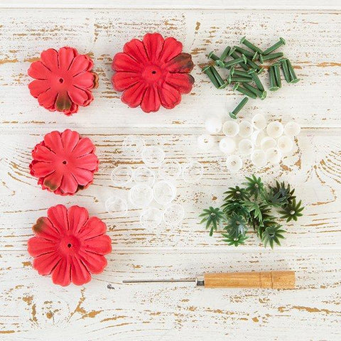 Flower Making Kit - Begonias - Crimson