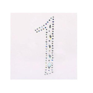 2 x Self Adhesive Stick on AB Clear Rhinestone Numbers Gems