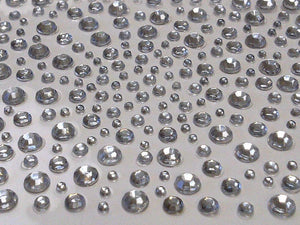 325 x 2,3,4,5mm Clear Self Adhesive Gems