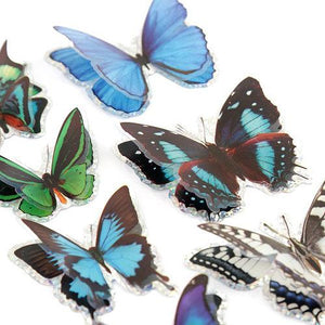 16 Pack 3D Butterflies & 2 Pack Assorted 3mm Adhesive Gems