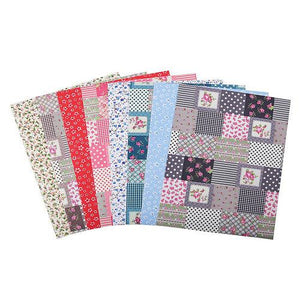 16 Self Adhesive A4 Patchwork Fabric Sheets