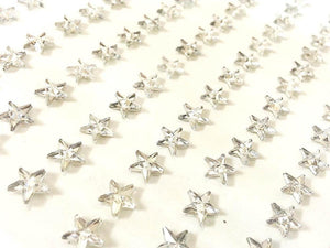 120 x 6mm Clear Stars Self Adhesive Gems