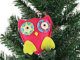 8cm Psychadelic Fabric Owl Xmas Tree Decoration