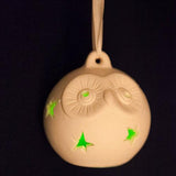 Owl Ceramic Christmas Tree Ornament with LED Light