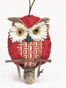 Large Handmade 15cm Wicker Owl on Branch