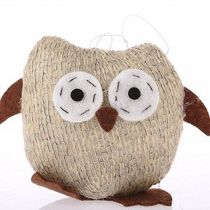 Knitted Tawny Brown Fabric Xmas Owl Decoration