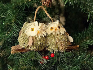 18cm 2 Owls on a Branch Christmas Tree Decoration