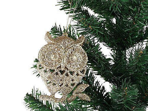 Set of 3 Glitter Owls Christmas XMO-02 Owl