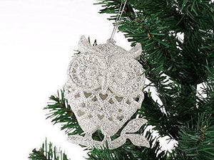 Set of 3 Glitter Owls Christmas XMO-02 Owl
