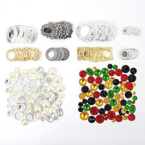 120 Metal Ornaments & 150 Resin Gems Embellishment Kit