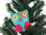 8cm Psychadelic Fabric Owl Xmas Tree Decoration