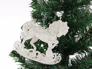Sparkly Silver White Horse XMS-01