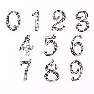 2 x 50*30mm Black Numbers Self Adhesive Gems