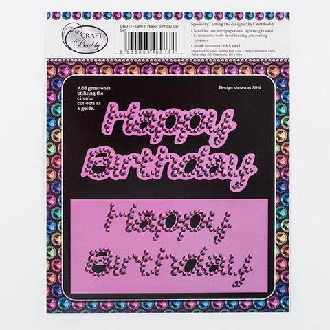 Gem It - Happy Birthday Die Set -2 Dies
