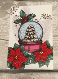 Set of 6 "Christmas" Crystal Card Kits - White, 10 x 15cm each