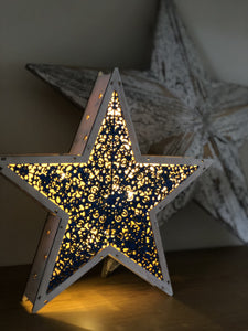 Craft Buddy Set of 2 Light up! Laser cut Star Decorations