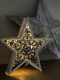 Craft Buddy Set of 2 Light up! Laser cut Star Decorations