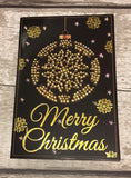 Set of 6 "Christmas" Crystal Card Kits - Black, 10 x 15cm each