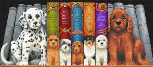 CAK-RS5: "Dog Bookshelf" Framed Crystal Art Kit, 40 x 90cm